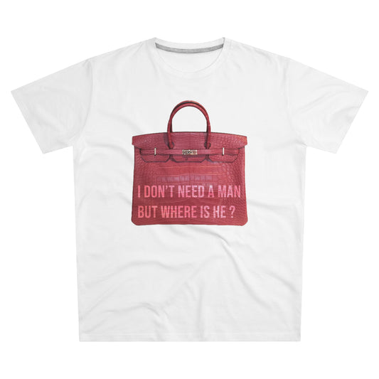 tee "I don't need a man but where is he ?"